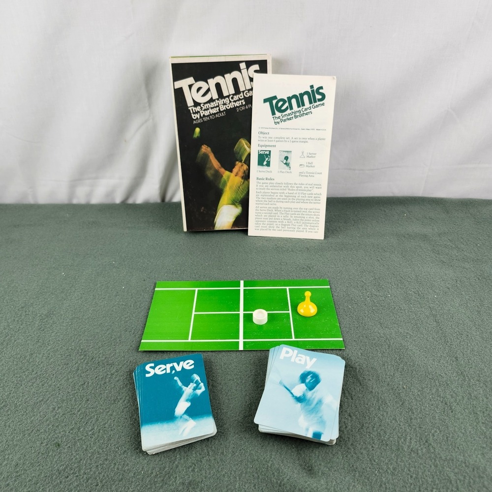 Tennis The Smashing Card Game By Parker Brothers‎ 1975 Complete